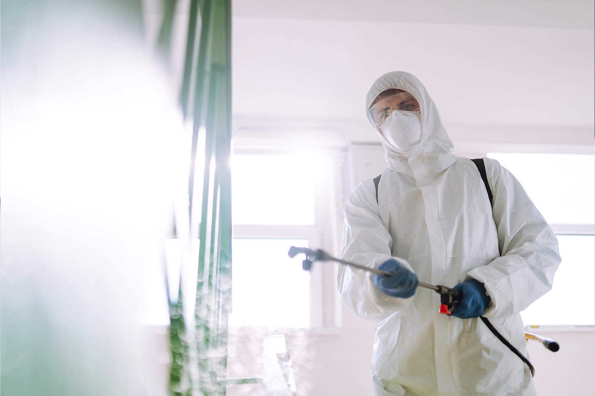 Inspector in protective gear